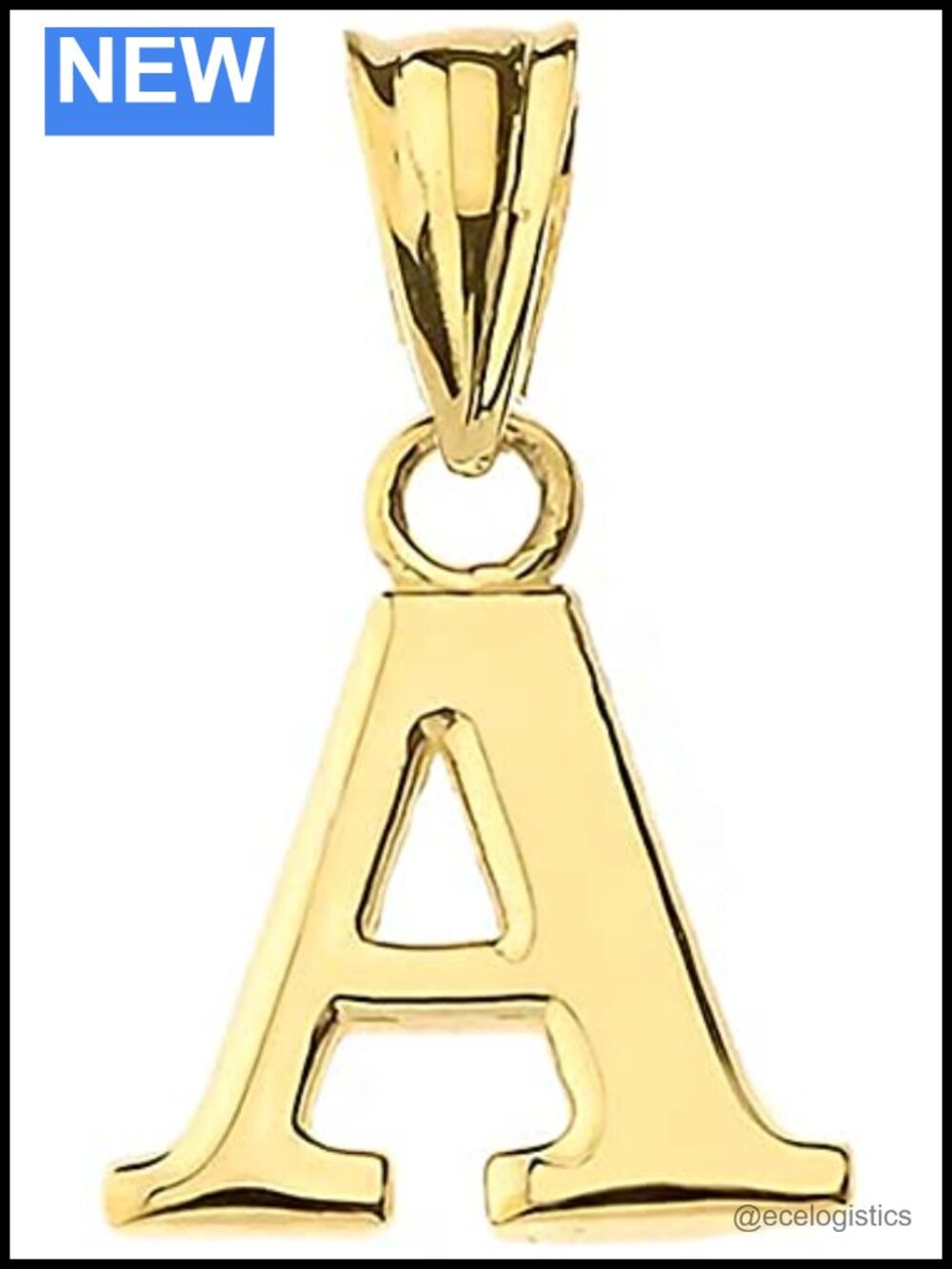 14K Yellow Gold Mini Dangling Initial Charm 1/2 Inch Pendant
